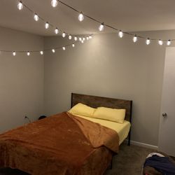 Queen bed Frame With Mattress And Mattress Topper