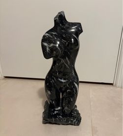 Black Marble Female Figure Sculpture