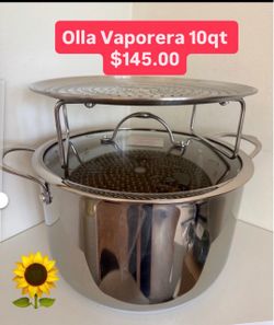 Ollita Vaporerita De 10qt  Cosina Tamales Caldos Sopas de Pollo Menudo Pozole Especial $145.00 Acero Inoxidable Princess House Ventas Finales