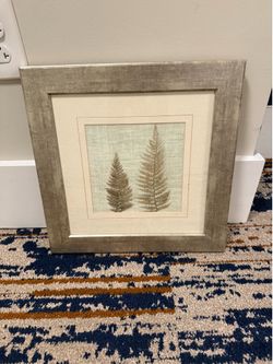 Botanical fern print in a grey frame-15 inches