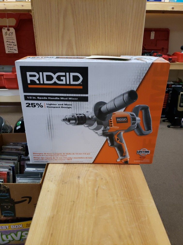 NEW Ridgid 1/2" Spade Handle Mud Mixer R7122
