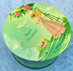 April showers Cheramy Art Deco vanity face powder tin