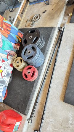 Weights rubber plates 1’’ hole over 210lbs