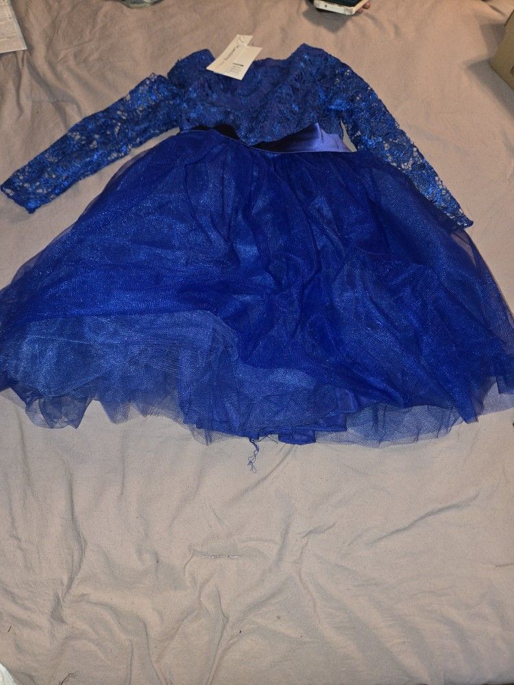 Flower Girl Dress Long Sleeves Lace Top Tulle Skirt Girls Lace Party Dresses