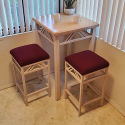 Southwest Theme Bistro Kitchen Table with 2 Stools (Pending)