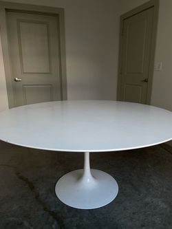 Large Mid Century White Tulip Dining Table