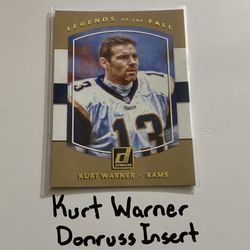 Kurt Warner St. Louis Rams Hall of Fame QB Donruss Short Print Insert Card. 