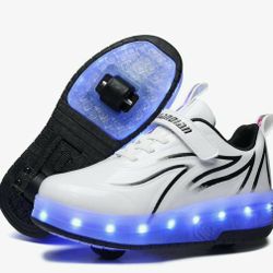 Pickup From LebnonTN 37087.Brand New Kids Shoes with Double Wheels Upgraded Kids Roller Shoes Retractable Wheels Skateboarding Shoes With Box  12.5siz