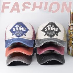 Baseball Cap, Letter Baseball Hats Women Men Caps Retro Washed Cotton Dad Trucker Hat Adjustable Summer Sun Hats (Color : Color2, Size : 56-60cm)