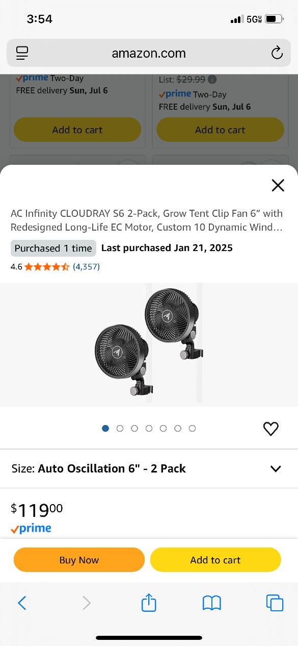 Grow Tent Clip Fans Set Of 2