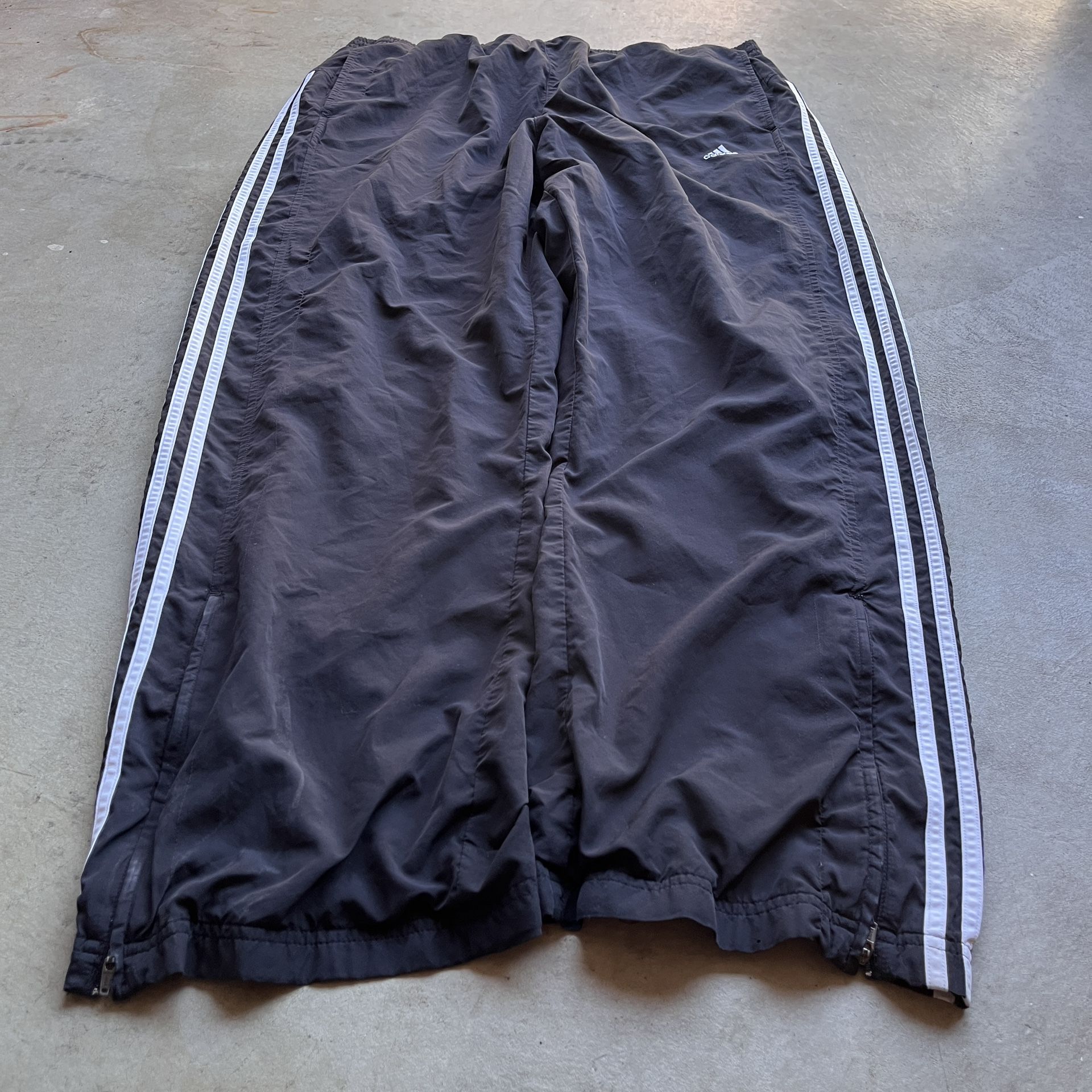 Vintage Y2K Adidas Black White Baggy Wide-Leg Track Pants