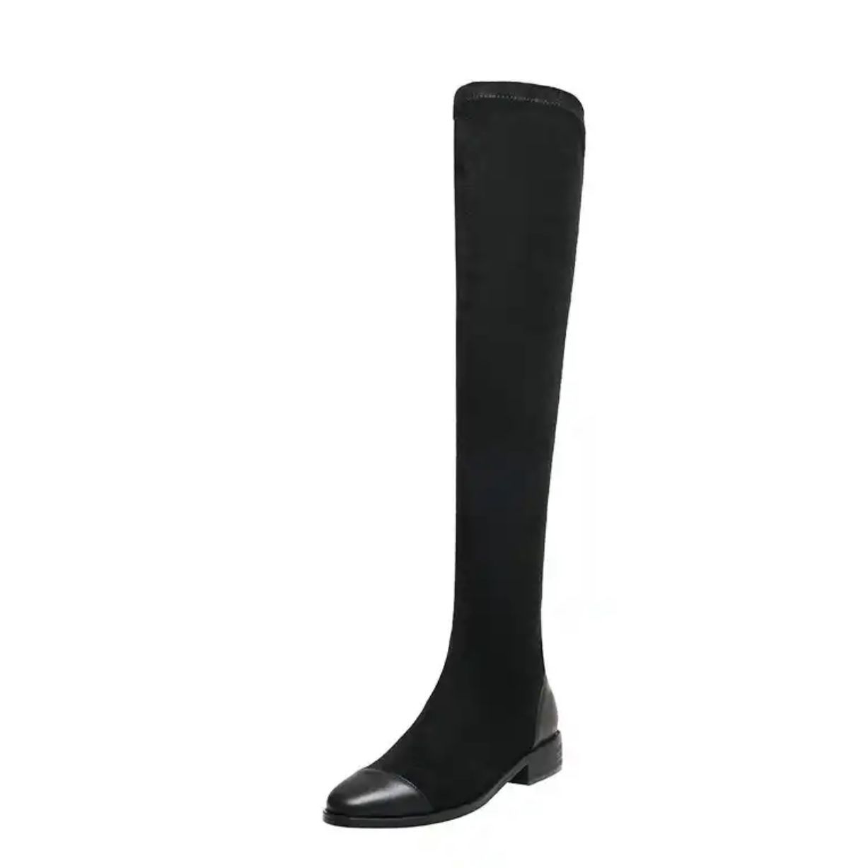 Genuine leather faux suede over the knee High shaft boots winter shoes combat boots