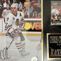 Chris Chelios Autographed 8x10 Photo Plaque