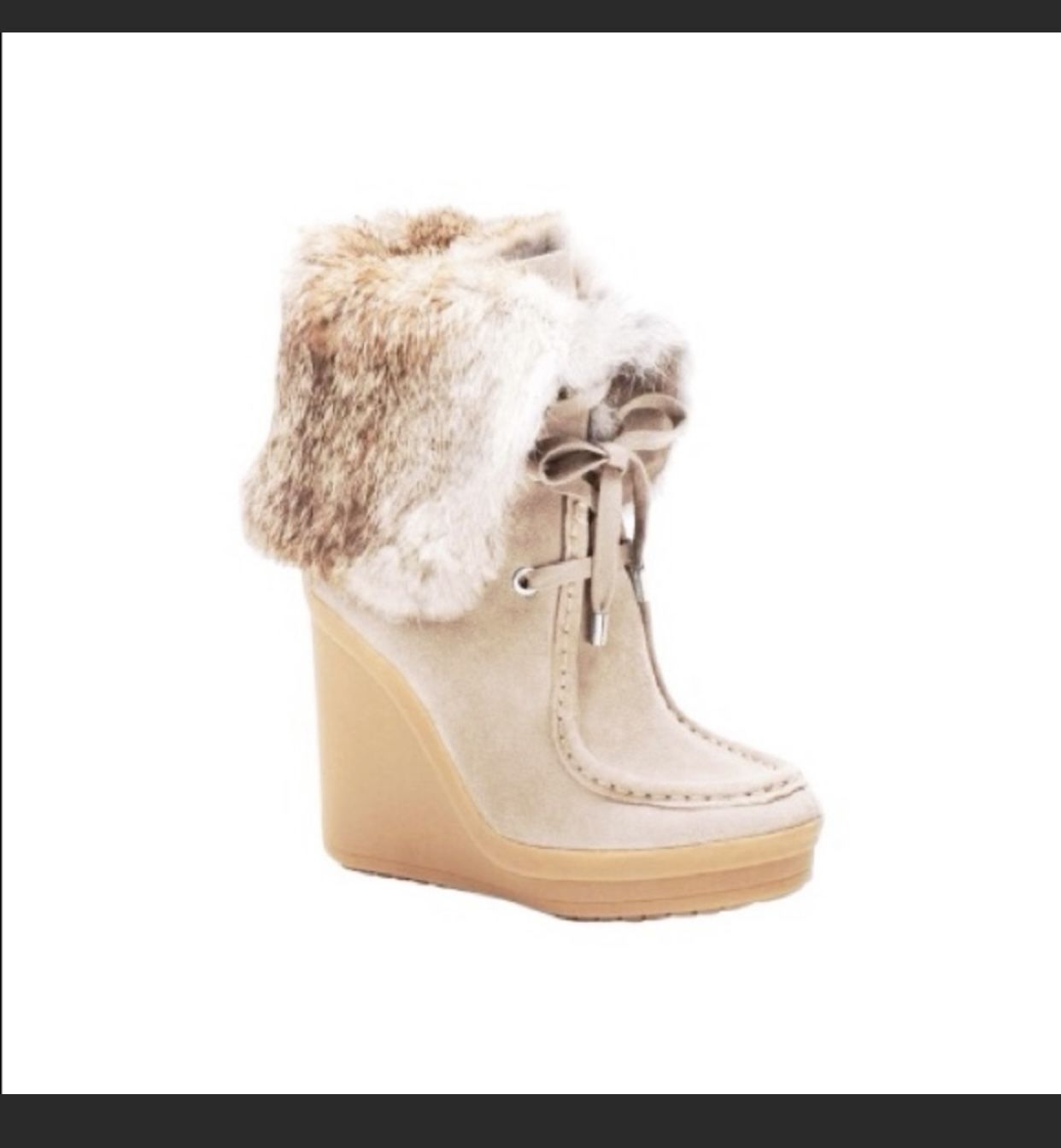 Coach Scout Sahara Suede Boots With Natural Rabbit Fur Size 7.5B EUC. Make an offer!