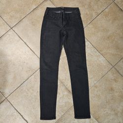 Fragile Women's Jeans Size 3 Charcoal Black Skinny Stretch Denim Pants Cotton