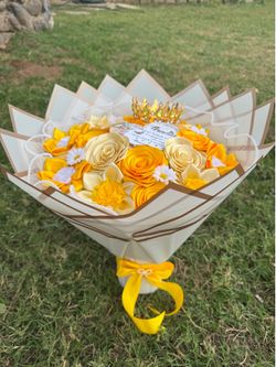 Yellow artificial flowers