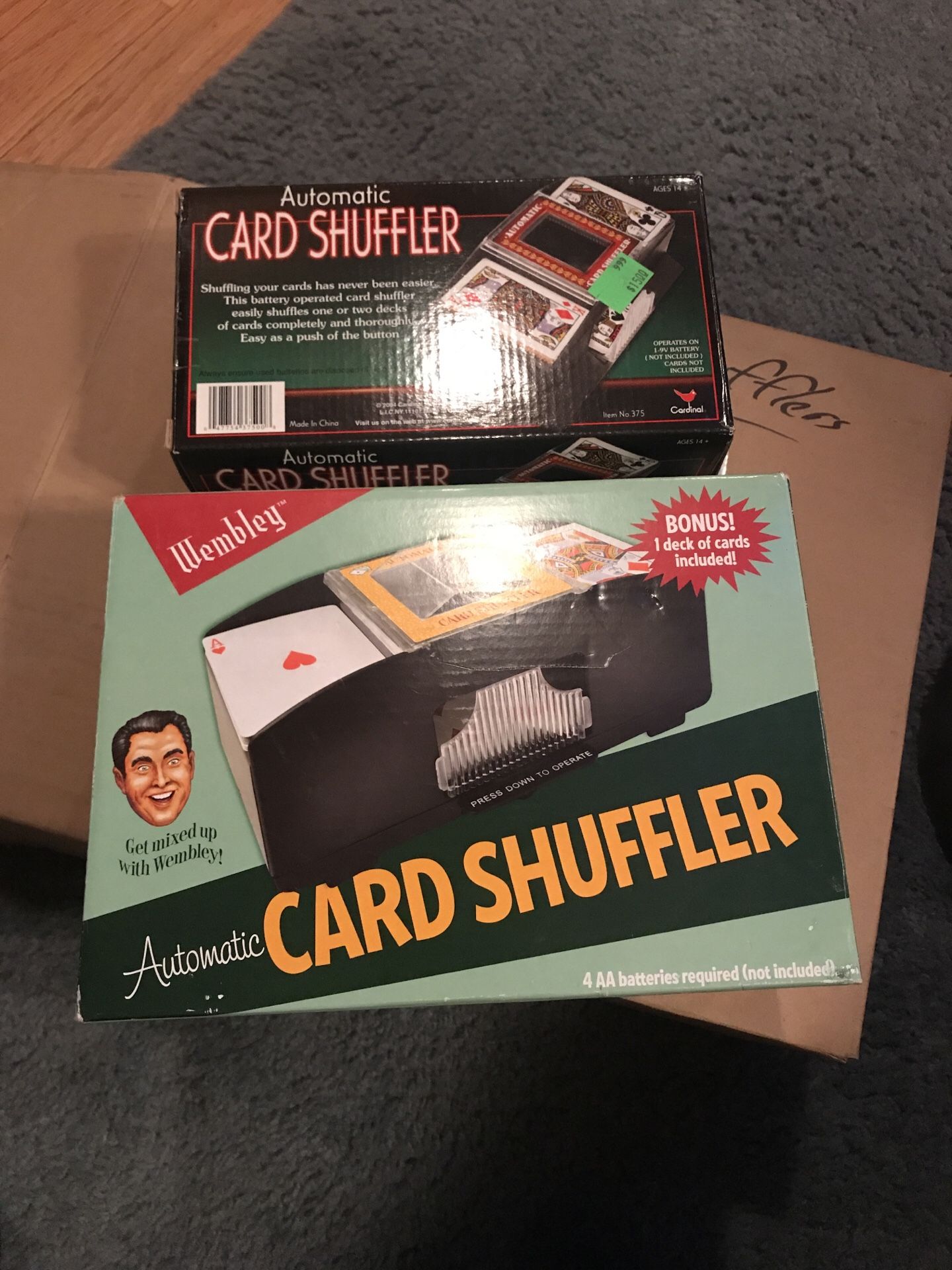 Two free card shufflers in the box