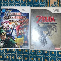 Zelda Twilight princess and Super Smash bros brawl for wii