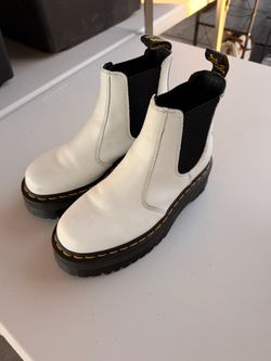 Dr. Martens White Platform Chelsea Boots