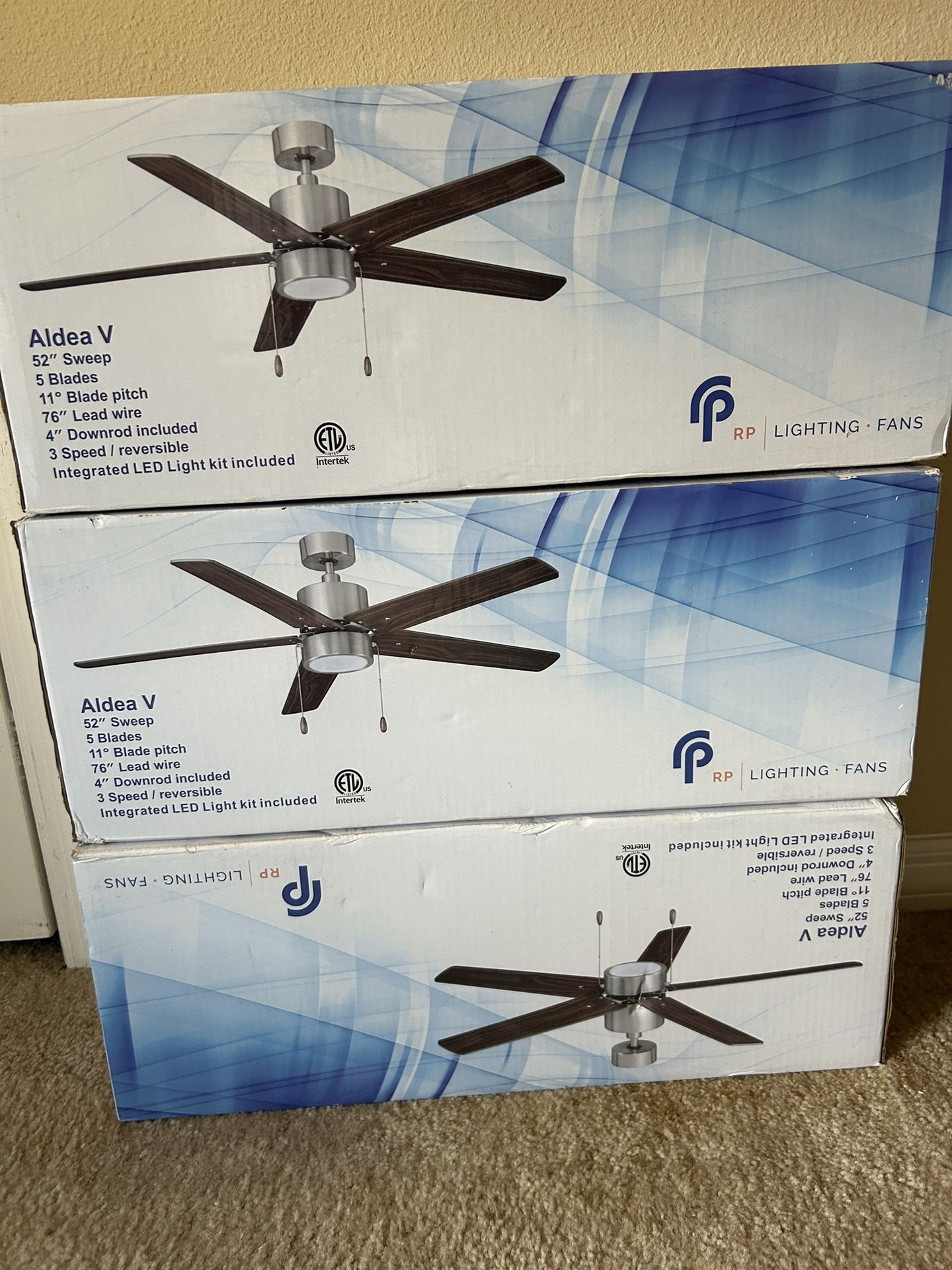 Royal Pacific 52 inch 58W Aldea ceiling Fan