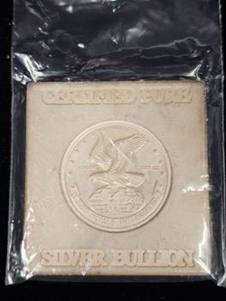 Rare five ounce silver cube .