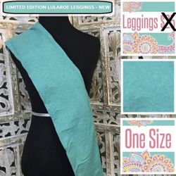 LuLaRoe LIMITED EDITION OS Heathered Leggings Solid Turquoise Print One Size NWT