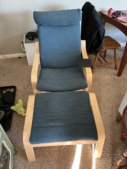 Navy blue IKEA Poang Chair