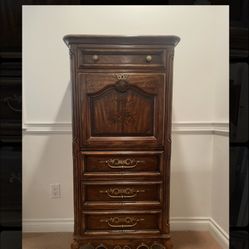Vintage Drexel Heritage Secretary Desk with Floral Motifs