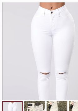 Fashion Nova white canopy jeans