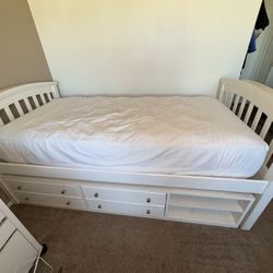 Twin Bed WITH STORAGE UNIT + Mattress