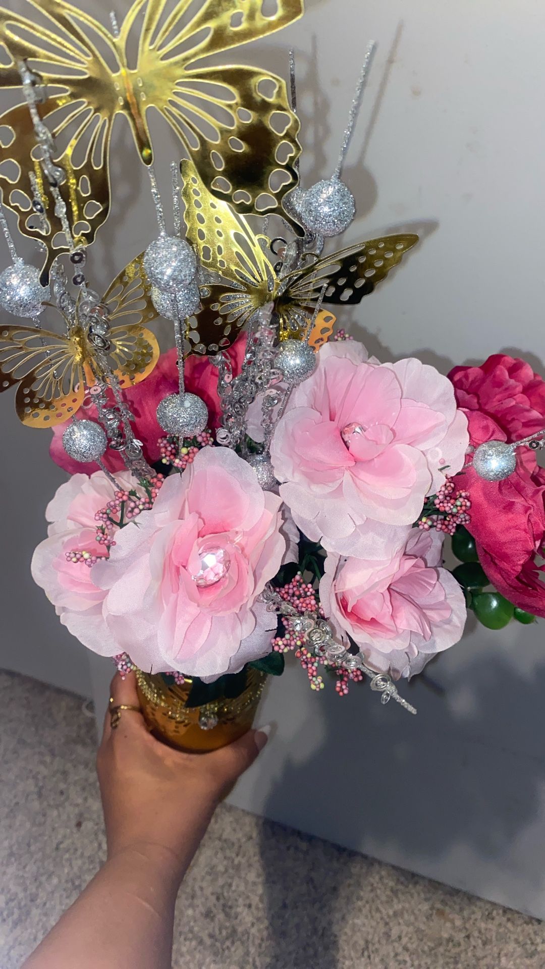 Mothers Day Artificial Flowers With Potpourri