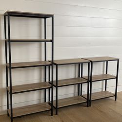 6 Tier Rustic Wood Bookcase, Open Book Shelves