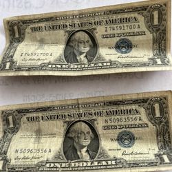 Old Silver Certificates $1 Bills