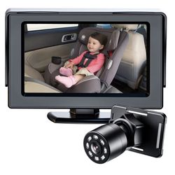 Baby Car Mirror View Infant in Rear Facing Seat with Wide Crystal Clear View