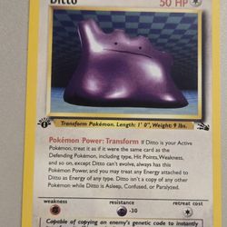 Pokemon TCG Ditto 18/62 Fossil Set 1st Edition Trading Card 