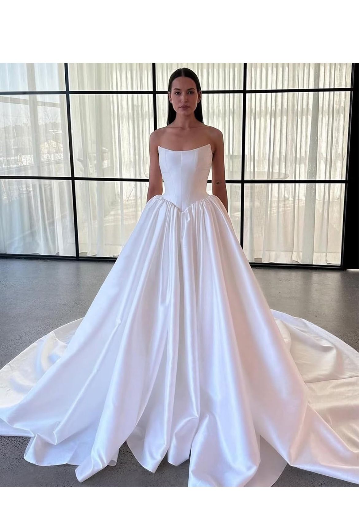 Satin Wedding Dress With Pockets