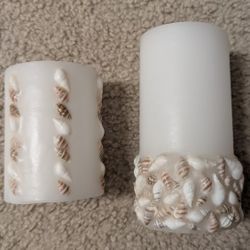 Seashell Pillar Candles 