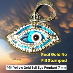 '14K' 100% Authentic Gold No Filled "Eye Of Horus" Blessed. * VERY SMALL *