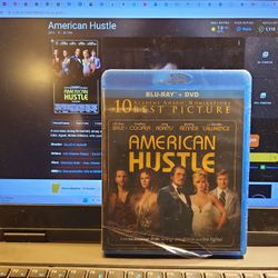 American Hustle (Bluray) Christian Bale, Jennifer Lawrence, Factory Sealed