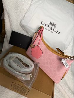 Pink and brown purse