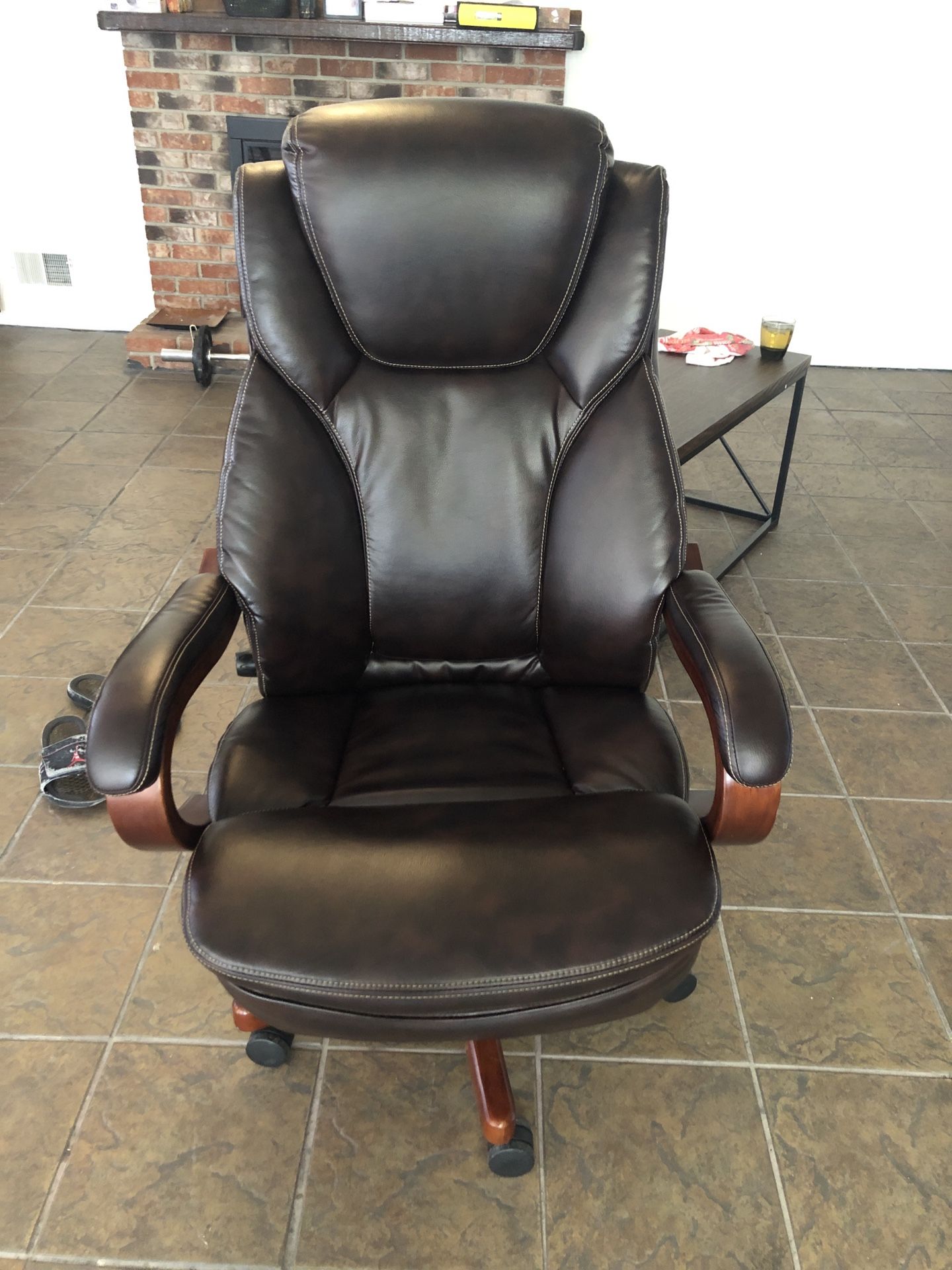 BarcaLounger executive leather office chair
