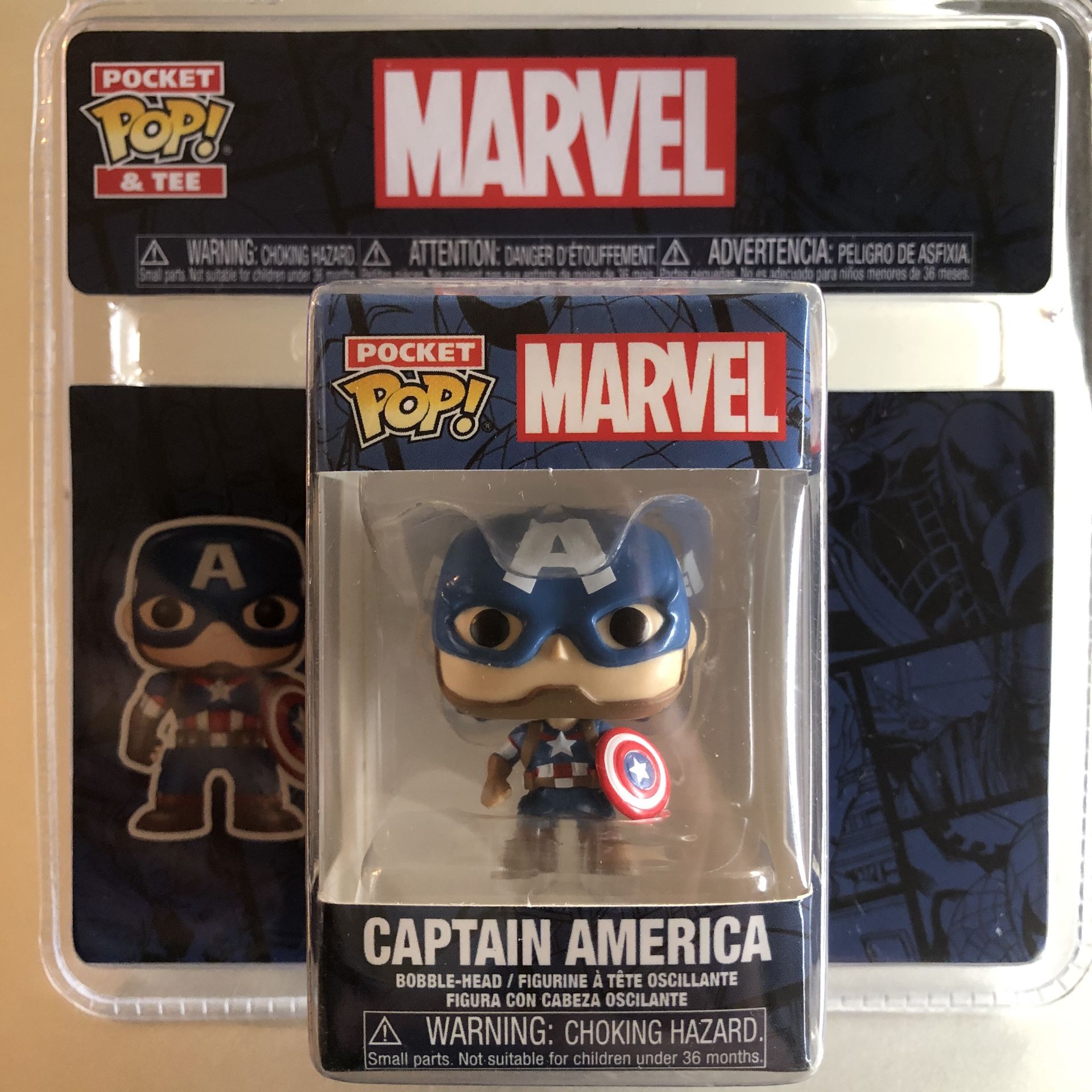 Brand new sealed never been opened mini Funko Marvel Captain America pocket POP Christmas stocking stuffer