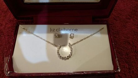 Liz Claiborne diamond necklace and earrings set 2