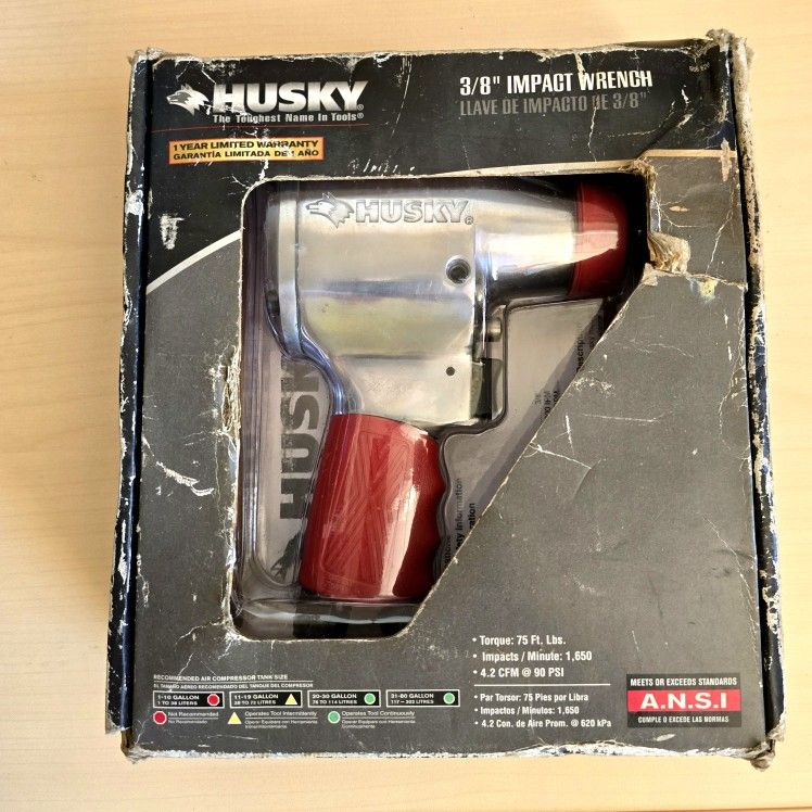 Husky Air Impact Wrench 3/8" Drive 75 ft/lbs Model H4030