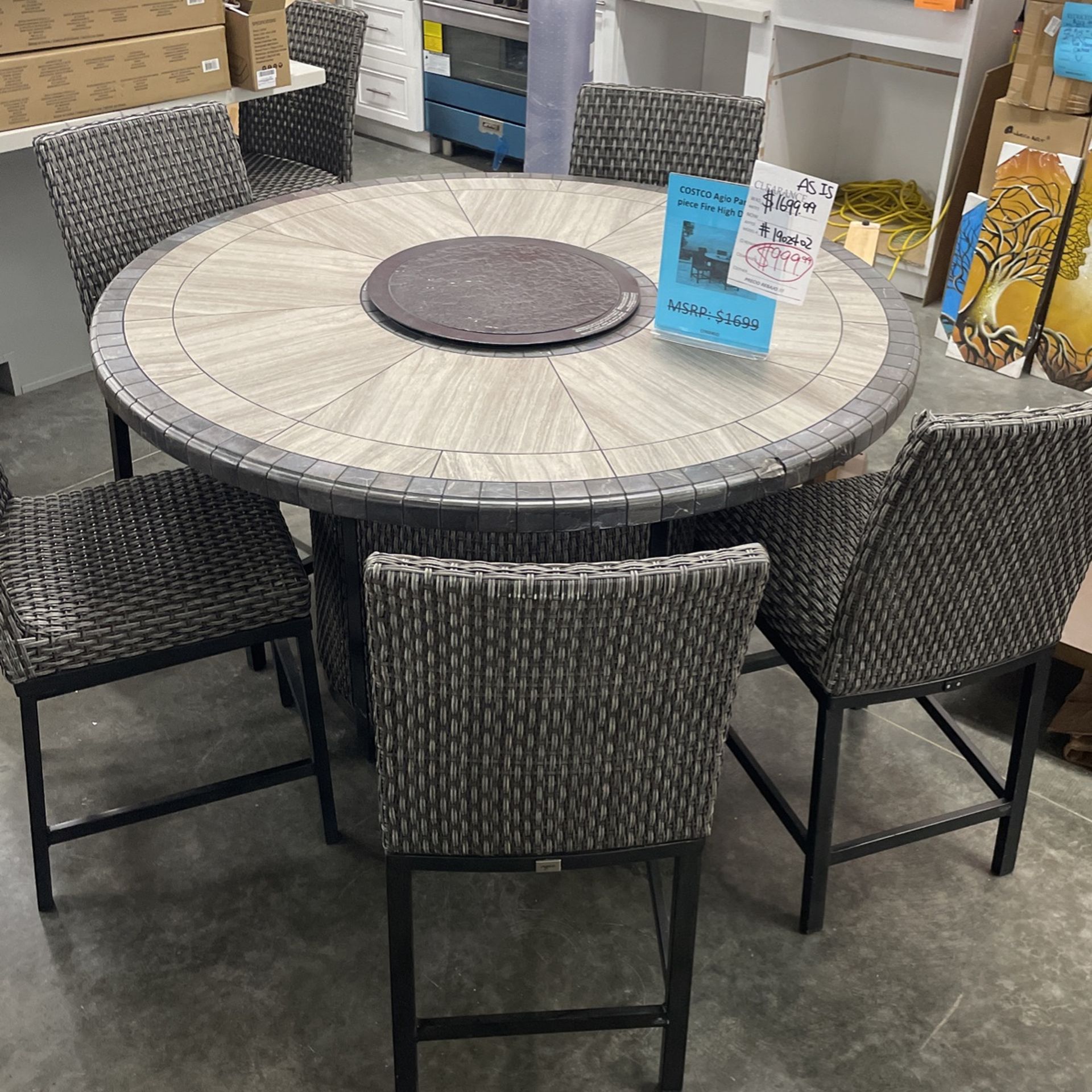 Agio Park Falls 7 Piece Fire High Dining Set for Sale in Phillips