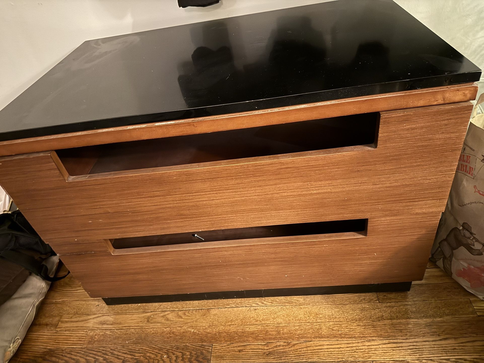 Wooden Cabinet with Black Granite Top