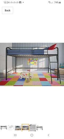 New in box metal twin junior loft bed mattress sold separately
