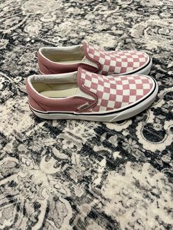 Girls Vans Classic Slip-On Pink Checker Sneakers