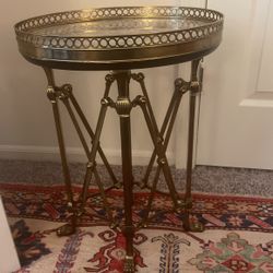 Theodore Alexander Brass Marble Oval Table