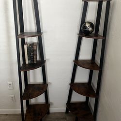 Tall corner shelves - set of 2
